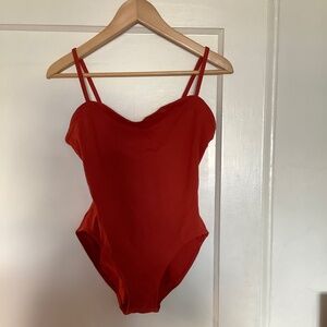 Elegant Red One-Piece Swimsuit